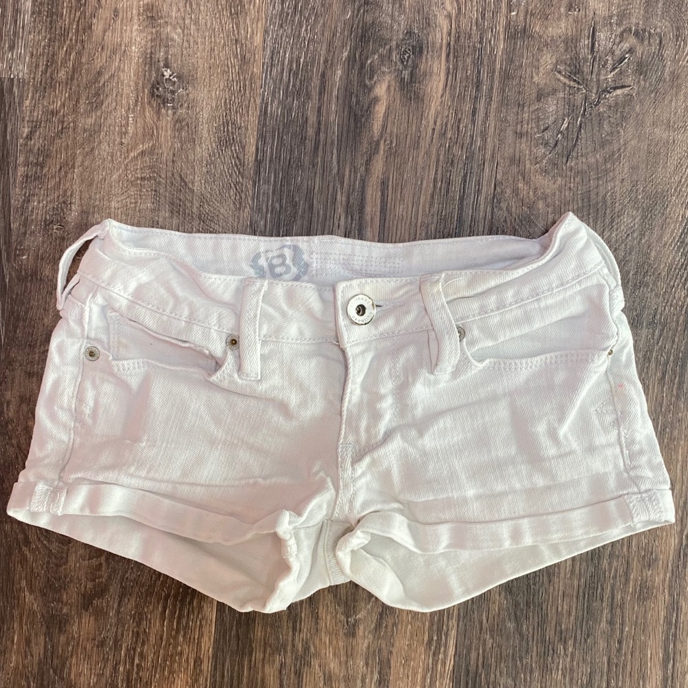 White denim shorts